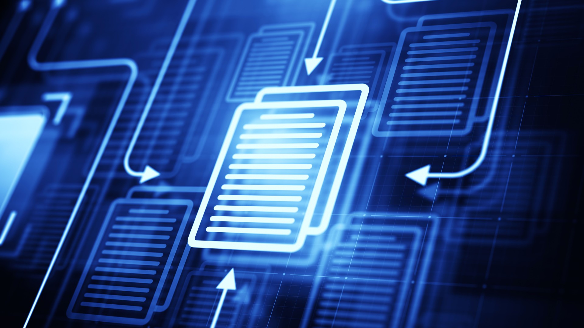 Files on digital background